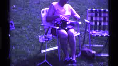 Ohio USA (1969): A Lady Sitting Around The Park Area And Enjoys The Place Around