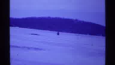 Ohio USA (1969): Frozen Old River Bed Footage Old Tape Black Snowmobile
