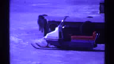 Ohio USA (1969): Mother Ice Skating With Her Two Sons On A Frozen Lake
