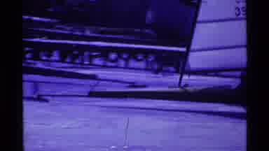Ohio USA (1969): Skiing On Frozen Ice Lake White Snow Boat Sled Daytime Outdoors