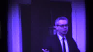 Ohio USA (1969): Recording Showing A Man With Glasses Coming Out Of A Building And