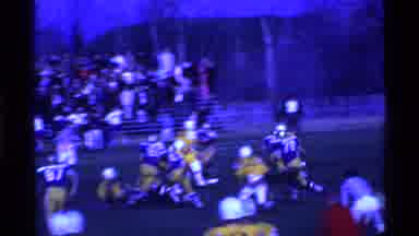 Ohio USA (1969): Blue And Gold Football Teams With Offense Running A Play And