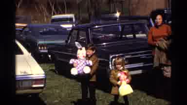 Florida Michigan (1970): Children Holding Easter Sunday Gifts In Hand Outside The