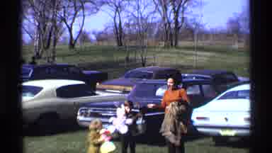 Florida Michigan (1970): Boy Waving With His Little Sister And His Mother In A Car