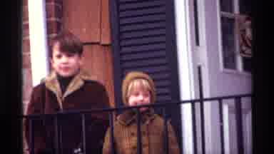 New York City (1970): Siblings Waiting Mom Finish To Talk With Her Friend In Front