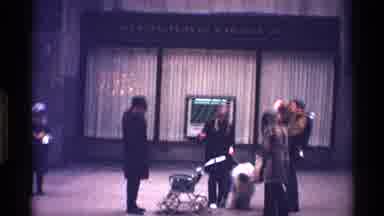 New York City (1970): People Interacting On The Street With Large Dog And Baby