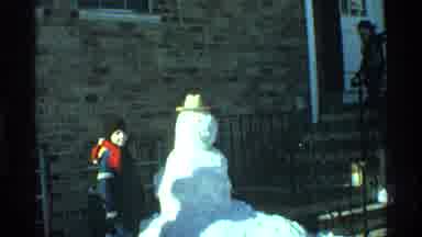 New York City (1970): Children During Winter Outside With Their Snowman With A