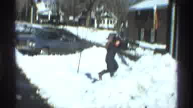 New York City (1970): Family Is Building Snowmen And Playing On A Snow Day