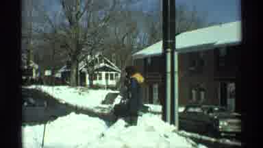 New York City (1970): Little Boy Playing In Front Of The House With The Snow Bank