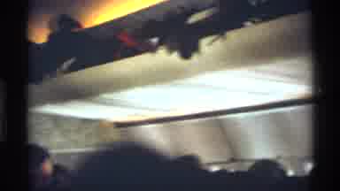 New York City (1970): View Of Yellow And White Airplane Interior With Seated