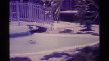 Florida USA (1973): Bridge Over Water Feature On Hotel Grounds With Vertical Water