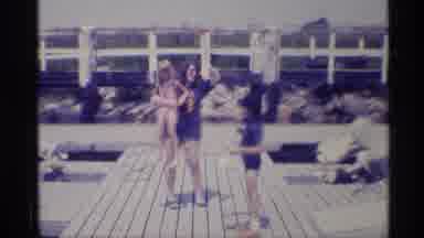 New York (1973): A Lady Was Enjoying The Boat House And With Their Kids Around