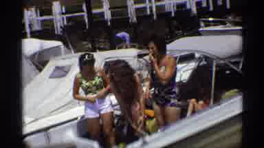 New York (1973): Three Women In A Boat Prepare For A Day On The Water