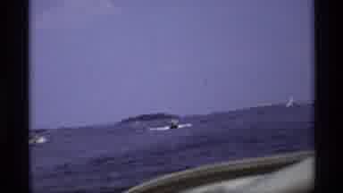 New York (1973): Motorboats On A Lake With Islands