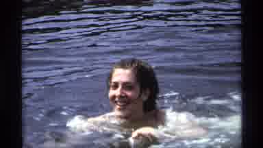 New York (1973): A Group Of Ladies Swimming In The Middle If The River And