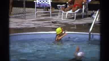New York (1973): Children Swimming At A Pool And A Child Climbing Up A Ladder