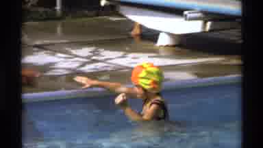 New York (1973): Children Swimming And Diving At Public Pool Summer Sun Tanning