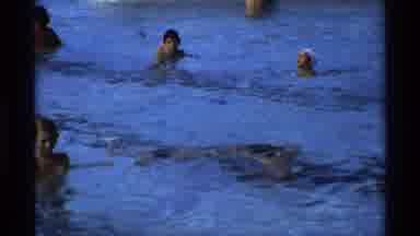 New York (1973): Children Having Fun Playing In The Swimming Pool With Their