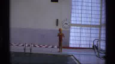New York (1973): Little Girl Scared To Try To Swim In The Pool