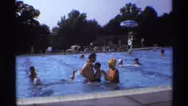 New York (1973): A Group Of Ladies And Family Members Swimming In The Middle If