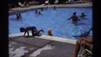 New York (1973): A Few Children Exiting A Crowded Swimming Pool On A Sunny Day