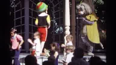 Orlando Florida (1974): Disney Characters Dancing On Parade Float On A Bright