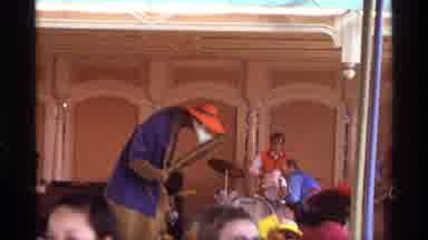 Orlando Florida (1974): Two Disney Characters Dancing On Stage On A Sunny Day