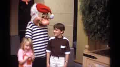 Orlando Florida (1974): Two Children Laughing While Taking Picture Next To Dwarf
