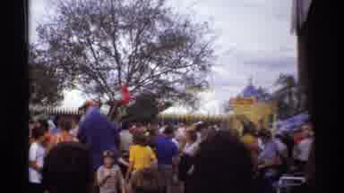 Orlando Florida (1974): Person Dressed As Disney Character Walks Through Crowd On