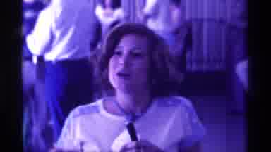 KENTUCKY-1976: Woman Speaks Into Microphone At Social Gathering