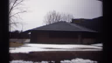 Madison Wisconsin (1966): Building Bare Trees Pitched Roof Telephone Wires