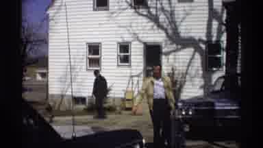 Madison Wisconsin (1966): Man Leaves House Walking Toward Car With Suitcase Then