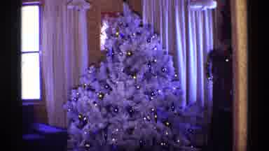 Chicago Illinois (1968): View Of Flocked Decorated Christmas Tree And Decorated