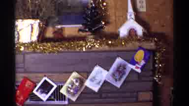 CHICAGO ILLINOIS-1968: Christmas Decorations Near The Fireplace In An Old Cozy