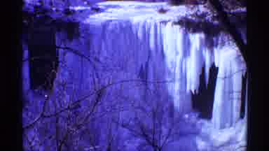 Chicago Illinois (1968): A Waterfall In A Cold Winter Freezes Into A Beautiful
