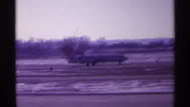 Chicago Illinois (1968): Aircraft Preparing To Proceed To The Runway In Snowy