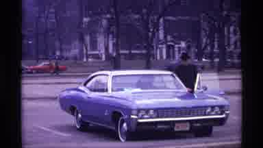 Chicago Illinois (1968): Outdoor Video Showing A Man Entering A Blue Car And Later
