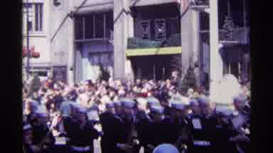 Chicago Illinois (1968): Parade Scenes With Marching Band Playing And Clowns