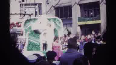 Chicago Illinois (1968): Women Wave From Parade Float In Chicago In Front Of Crowd