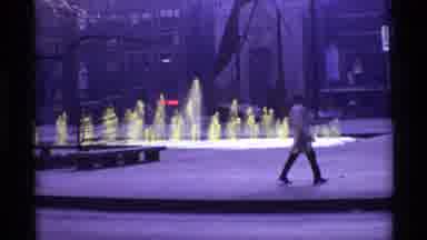 Chicago Illinois (1968): Water Fountain In A City Square With People Walking