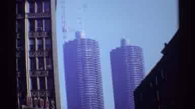 Chicago Illinois (1968): Tall Buildings With A Greenery Garden And Flower Area