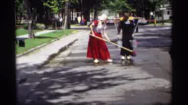 Holland Michigan (1969): Outdoor Video Showing Two People Washing And Cleaning A
