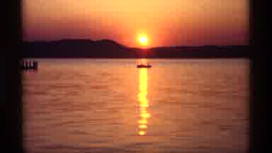 Holland Michigan (1969): Camera Captures The Lovely Sunset On The Water And Boats