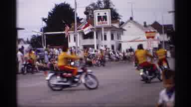 Mabel Minnesota (1969): Holly Day Parade Show Motorcycles Riding In Line Closer