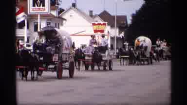 Mabel Minnesota (1969): Outdoor Video Showing Several Wagons Pulled By Several