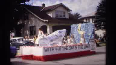 Mabel Minnesota (1969): Floats Moving Down City Street In Community Parade 4h