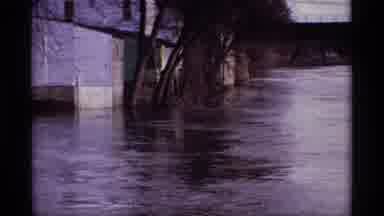 ROCKFORD MINNESOTA-1969: Flood Submerges Houses and Bridge