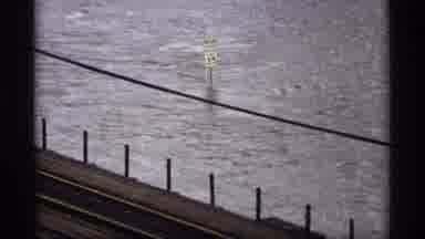 Saint Paul Minnesota (1969): Helicopter Flying Over Flooded Area Next To A Regular