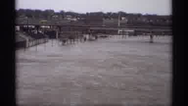 Saint Paul Minnesota (1969): View Of Flowing Muddy Flood Water On A Cloudy Day