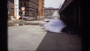 Saint Paul Minnesota (1969): Flooding Near A Route 66 Gas Station With A Pallet